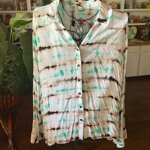 ✅✅✅BOGOHO ✅✅✅Cato Tie Dye Long Sleeve Button Up